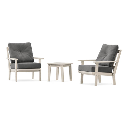 POLYWOOD Oxford 3-Piece Deep Seating Set in Sand