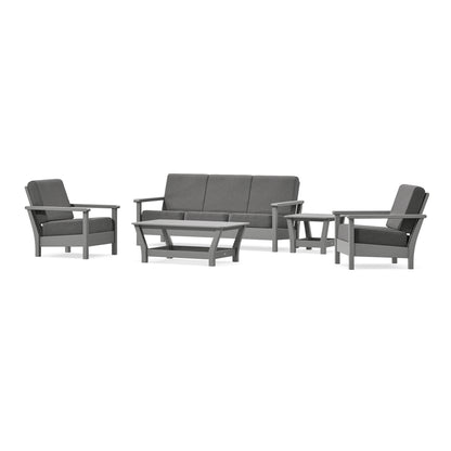 POLYWOOD Harbour 5-Piece Deep Seating Set in Slate Grey