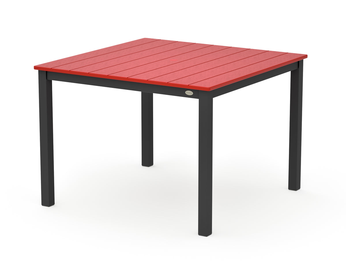 POLYWOOD Main Street 42 x 42 Dining Table in Black / Sunset Red