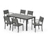 POLYWOOD Main Street 7-Piece Dining Set with Main Street 36" x 72" Dining Table in Black / Slate Grey