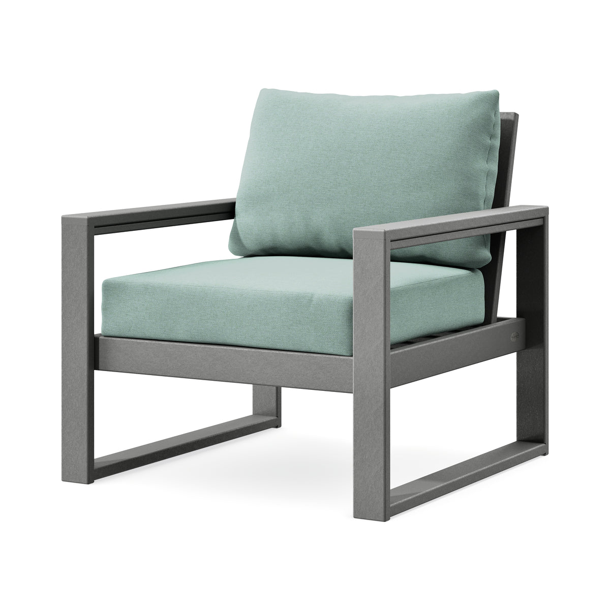 POLYWOOD EDGE Club Chair in Slate Grey / Glacier Spa