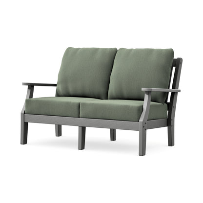 POLYWOOD Chinoiserie Deep Seating Loveseat in Slate Grey / Cast Sage