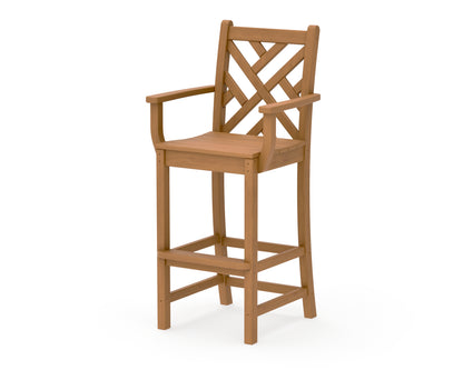 POLYWOOD Chippendale Bar Arm Chair in Natural