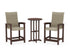 POLYWOOD Coastal Woven High-Back 3-Piece Farmhouse Counter Set in Mahogany / Dune Grass