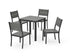 POLYWOOD Main Street 5-Piece Square Dining Set- Small in Black / Slate Grey