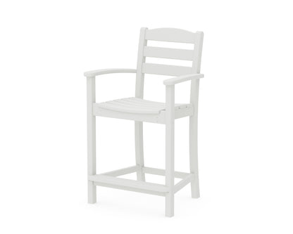 POLYWOOD La Casa Café Counter Arm Chair in Vintage White
