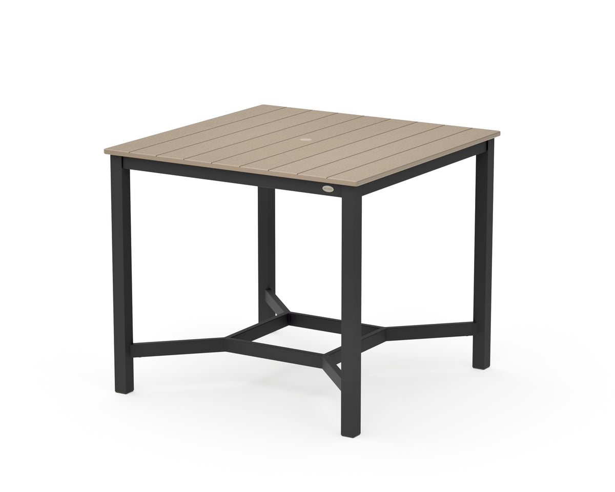 POLYWOOD Main Street 42 x 42 Counter Table in Black / Vintage Sahara