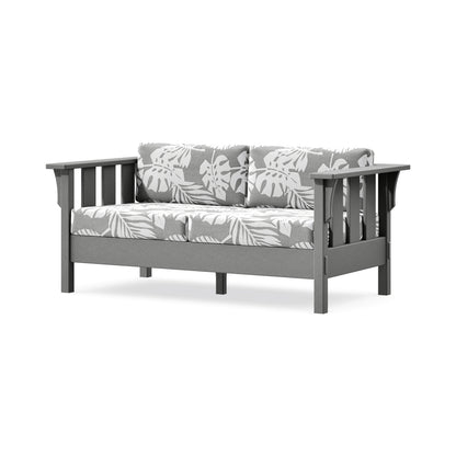 POLYWOOD Acadia Deep Seating Loveseat in Slate Grey / Leaf Grey Mist