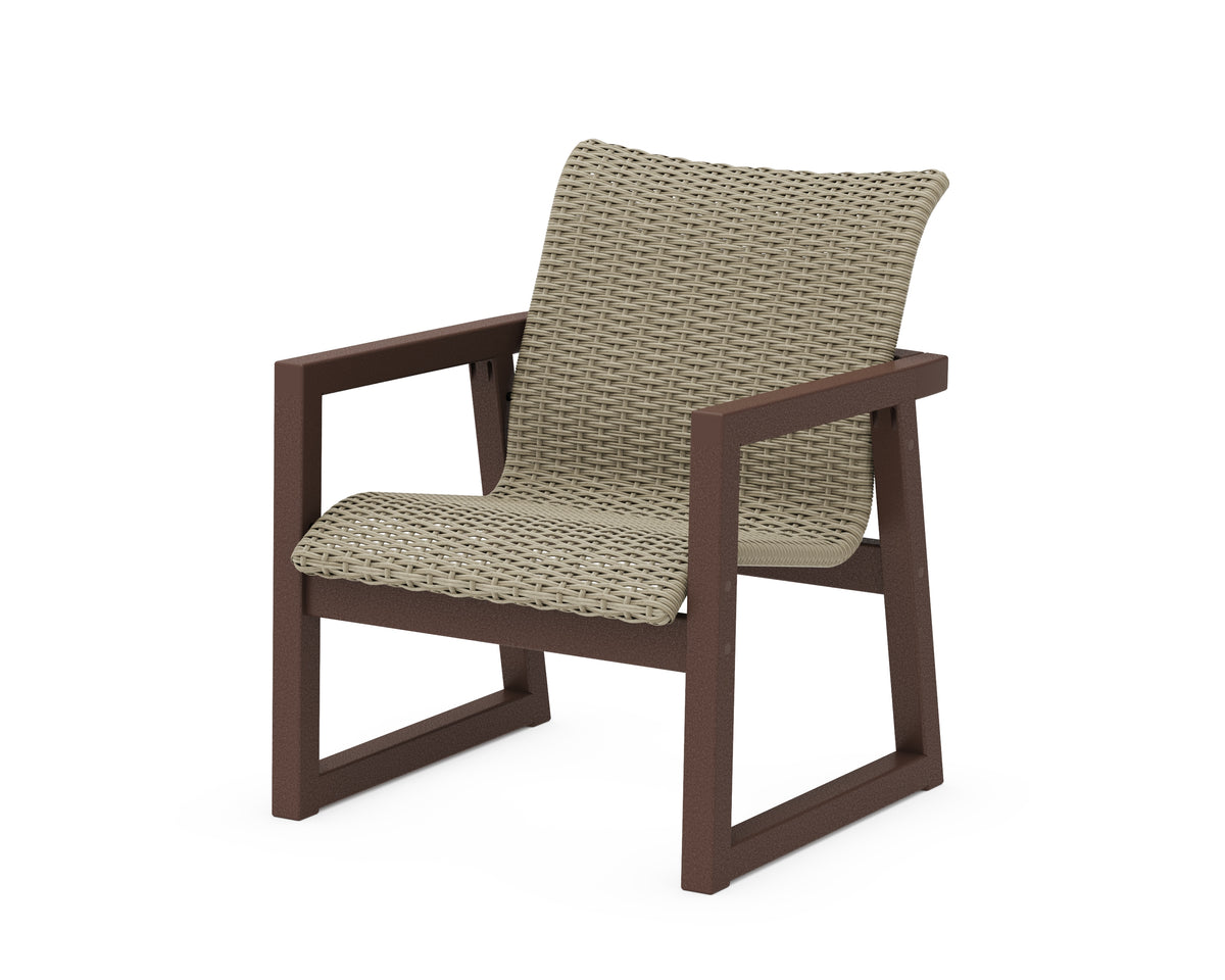 POLYWOOD EDGE Woven Lounge Chair in Mahogany / Dune Grass
