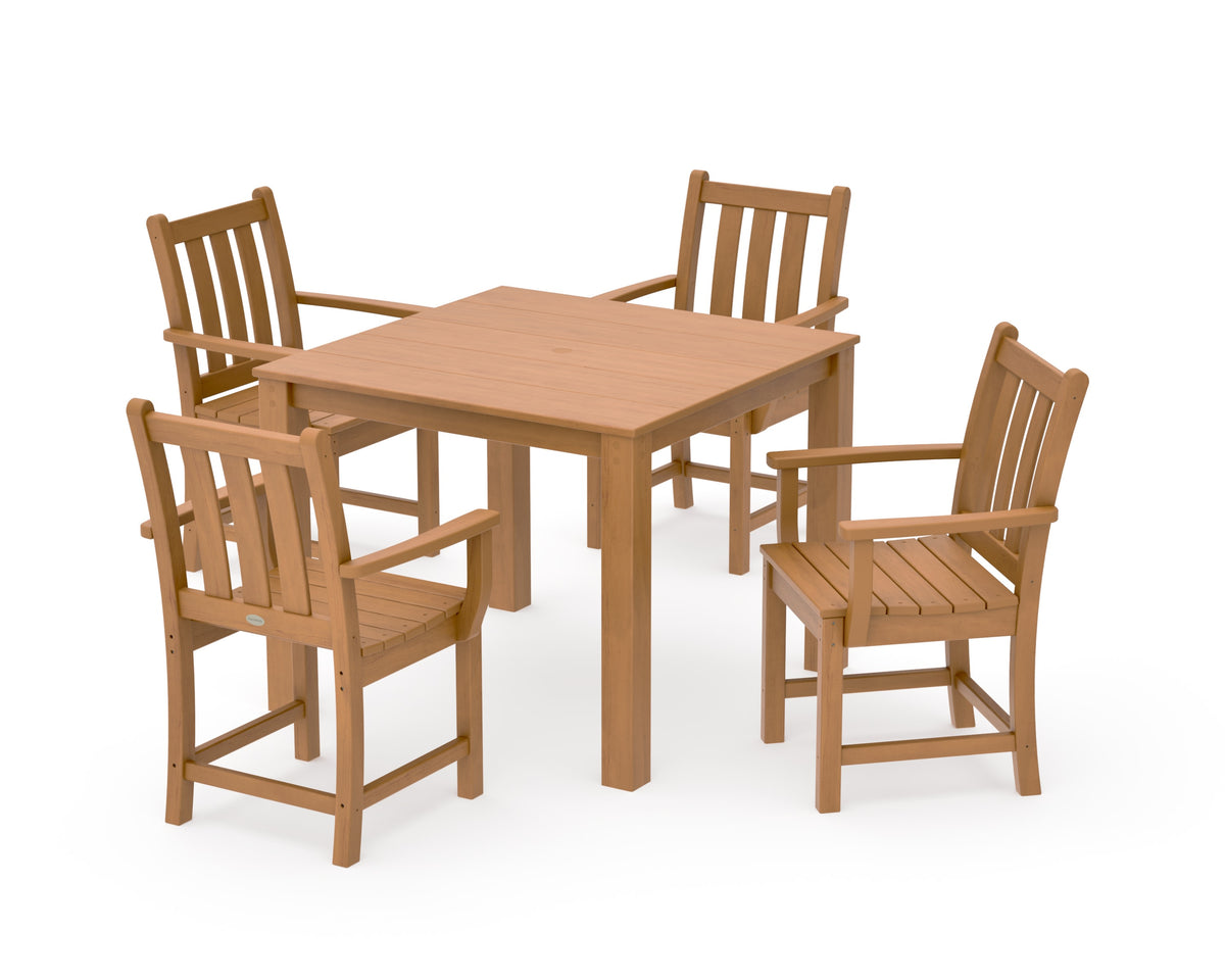 POLYWOOD Traditional Garden 5-Piece Parsons Dining Set in Natural