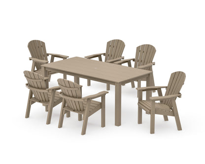 POLYWOOD Seashell 7-Piece Parsons Dining Set in Vintage Sahara