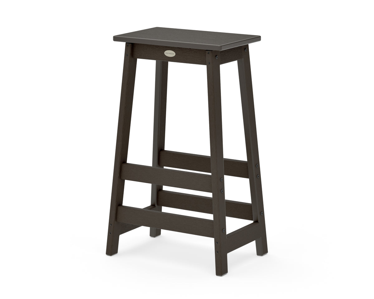 POLYWOOD Modern Studio Bar Stool in Vintage Coffee