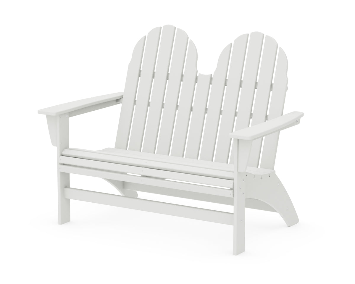 POLYWOOD Vineyard 48" Adirondack Bench in Vintage White