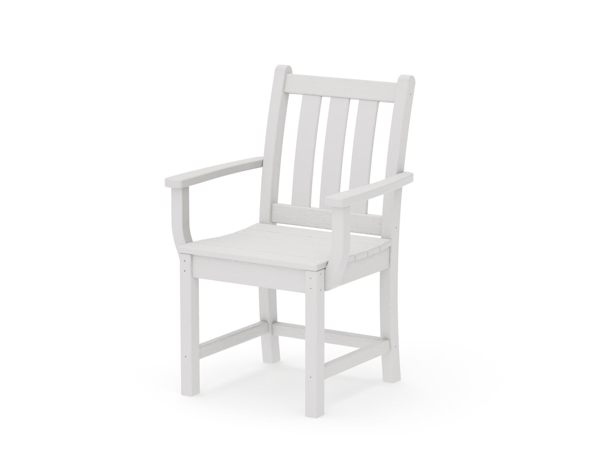 POLYWOOD Traditional Garden Dining Arm Chair in Vintage White