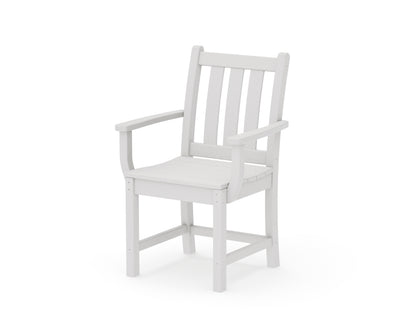 POLYWOOD Traditional Garden Dining Arm Chair in Vintage White