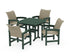 POLYWOOD Coastal Woven 5-Piece Dining Set in Green / Dune Grass
