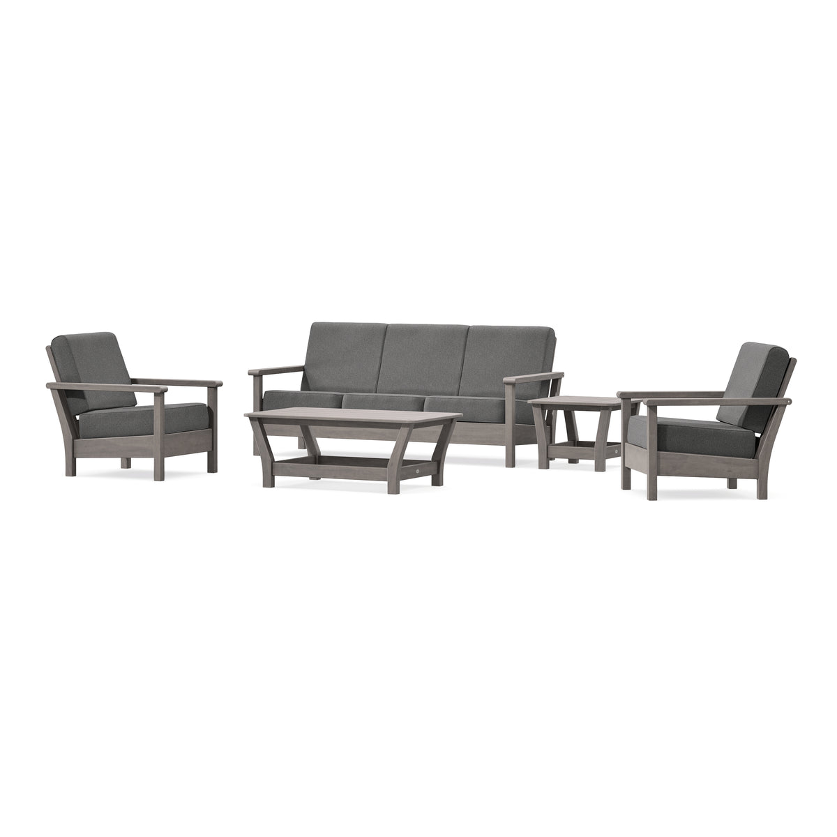 POLYWOOD Harbour 5-Piece Deep Seating Set in Driftwood