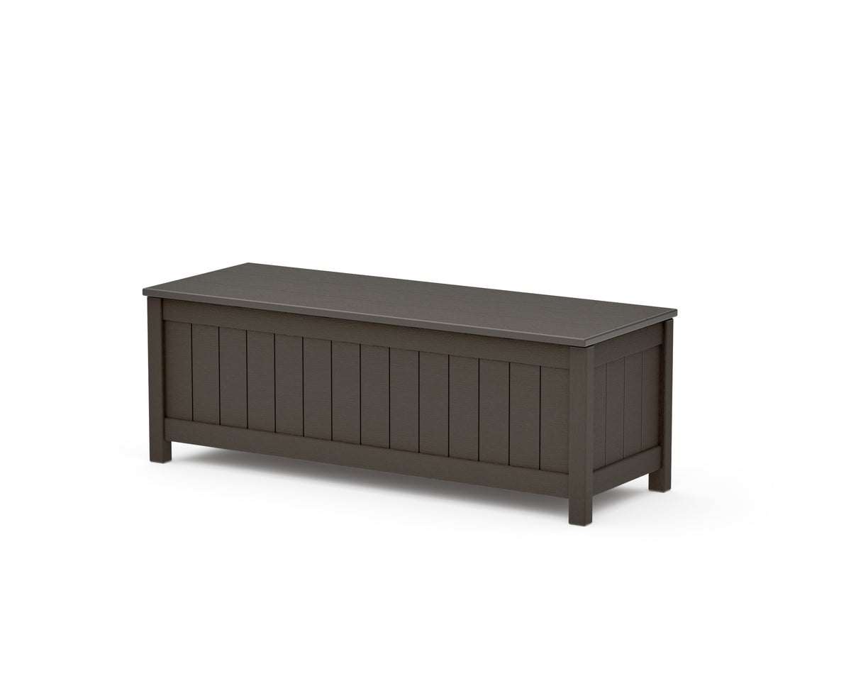 POLYWOOD Vineyard 48" Storage Bench in Vintage Coffee