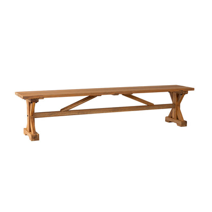 Lloyd Flanders Teak 79" Dining Bench, lifestyle photo 1