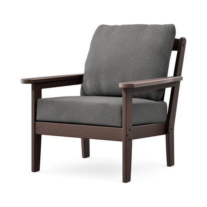 POLYWOOD Cottage Deep Seating Chair in Mahogany / Ash Charcoal