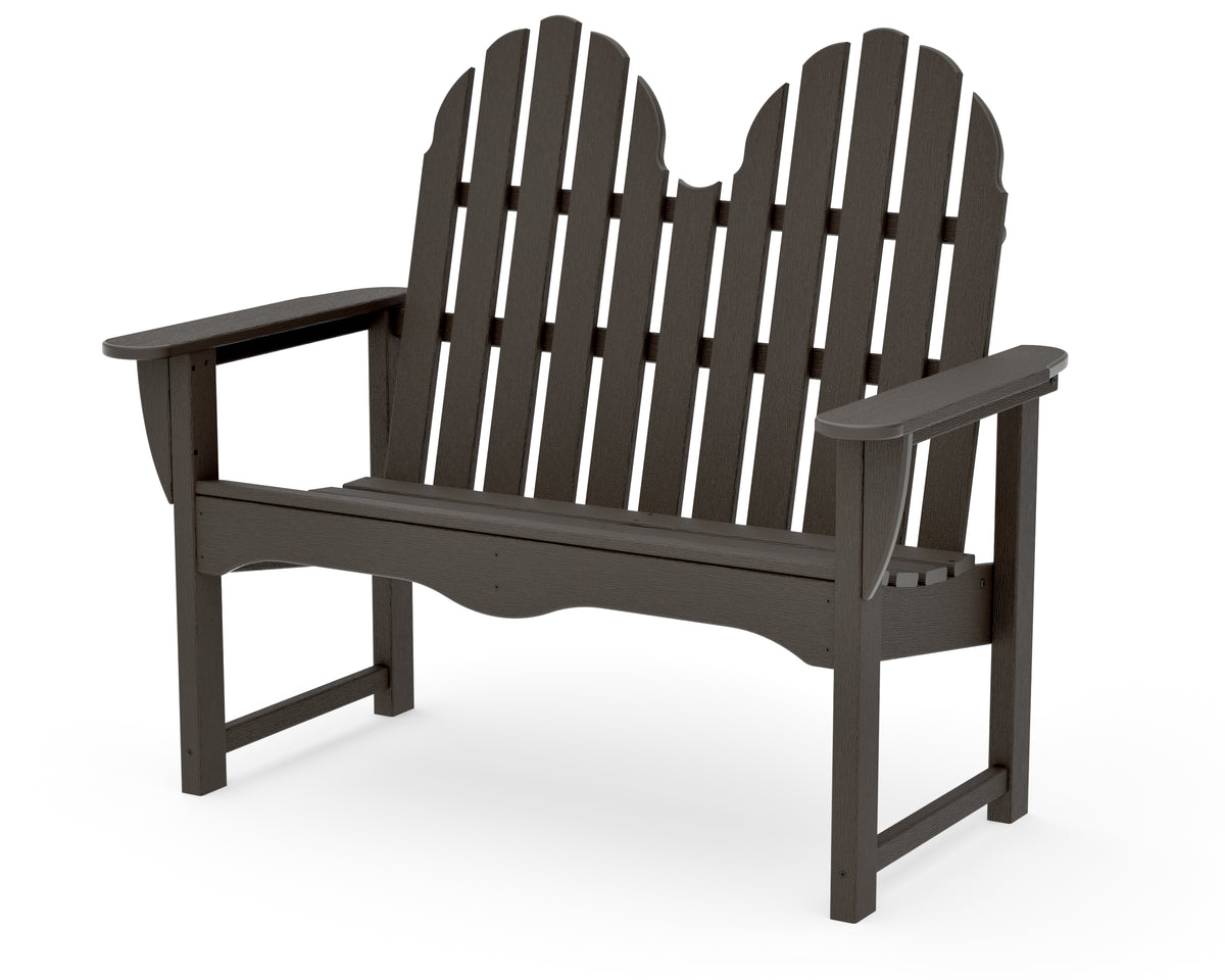 POLYWOOD Classic Adirondack 48" Bench in Vintage Coffee