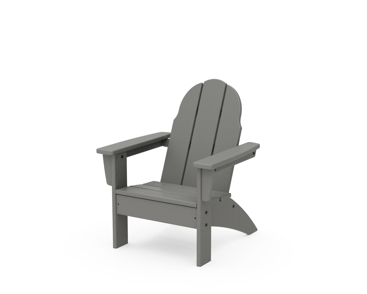 POLYWOOD Kids Vineyard Adirondack Chair in Slate Grey