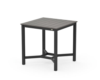 POLYWOOD Main Street 36 x 36 Counter Table in Black / Driftwood