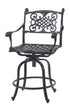 Gensun Michigan Cushion Swivel Balcony Stool in Black