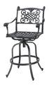 Gensun Michigan Cushion Swivel Bar Stool in Black