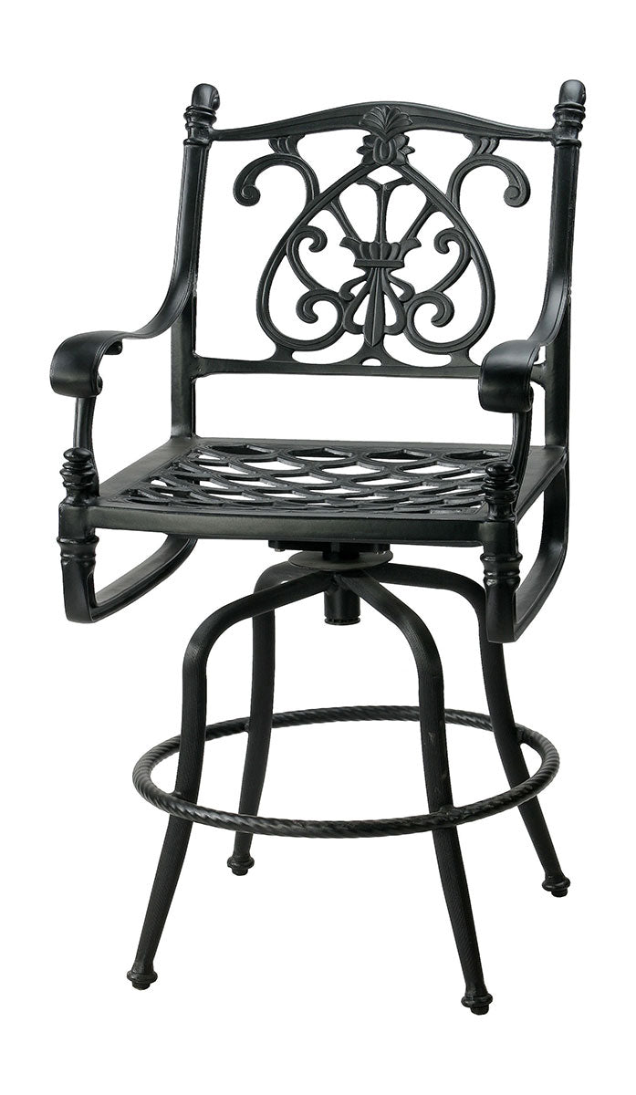 Gensun Florence Cushion Swivel Balcony Stool in Carbon