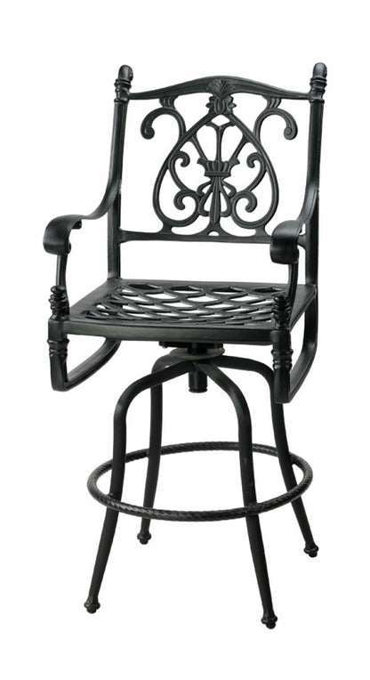 Gensun Florence Cushion Swivel Bar Stool in Carbon