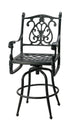 Gensun Florence Cushion Swivel Bar Stool in Carbon