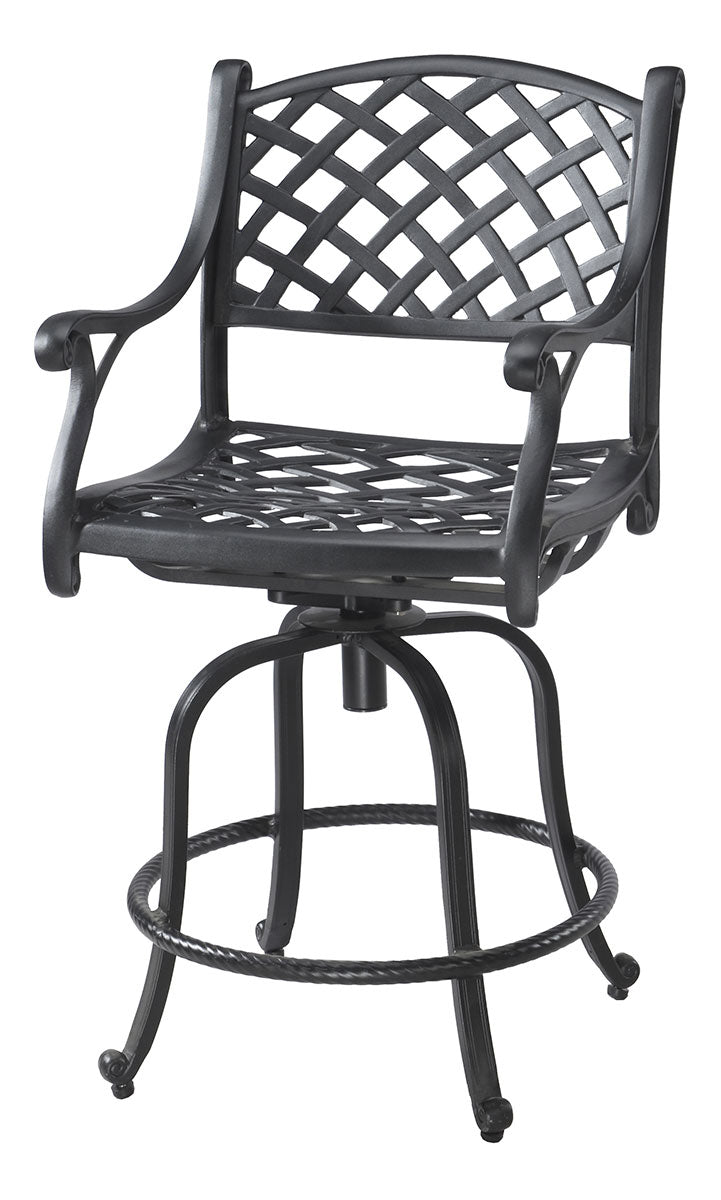 Gensun Columbia Cushion Swivel Balcony Stool in Carbon