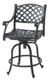 Gensun Columbia Cushion Swivel Balcony Stool in Carbon