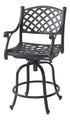 Gensun Columbia Cushion Swivel Bar Stool in Carbon