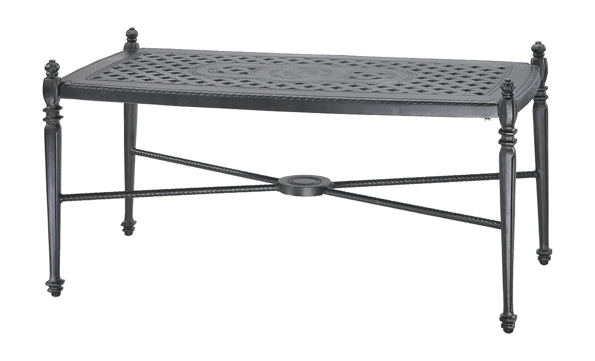 Gensun Grand Terrace 21" x 42" Rectangular Coffee Table in Desert Bronze