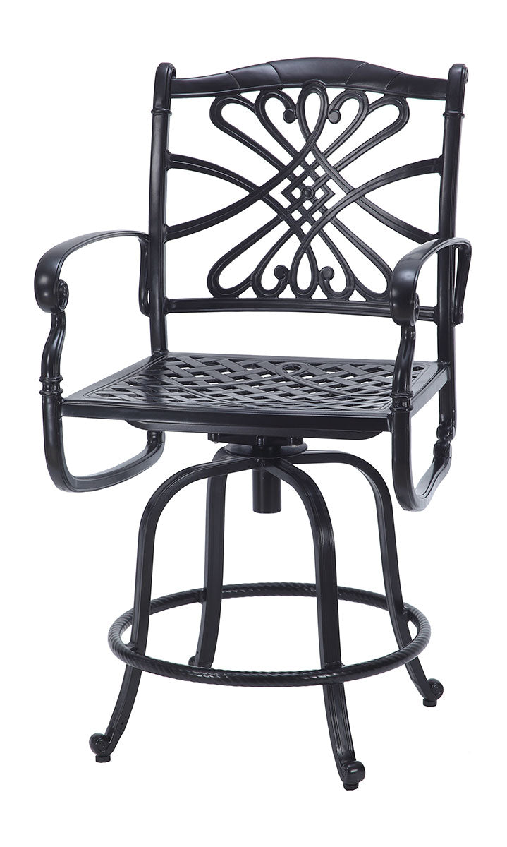 Gensun Bella Vista Cushion Swivel Balcony Stool in Midnight Gold
