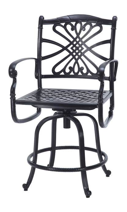 Gensun Bella Vista Cushion Swivel Balcony Stool in Midnight Gold