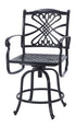Gensun Bella Vista Cushion Swivel Balcony Stool in Midnight Gold