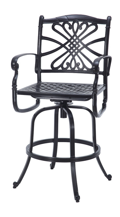 Gensun Bella Vista Cushion Swivel Bar Stool in Midnight Gold