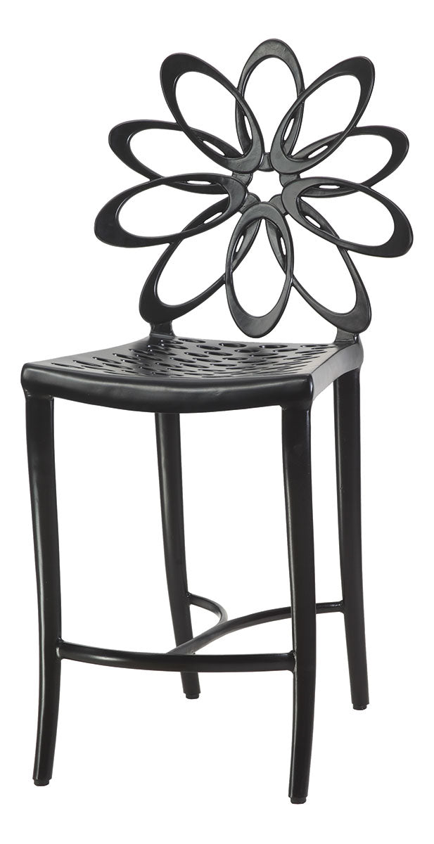 Gensun Lotus Cushion Stationary Balcony Stool w/o Arms in Ruby