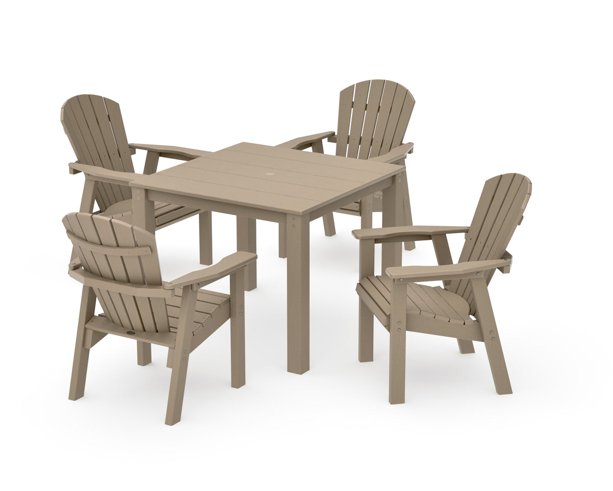 POLYWOOD Seashell Coast 5-Piece Parsons Dining Set in Vintage Sahara