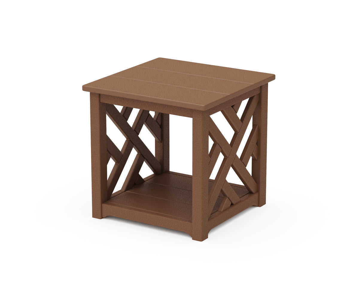 POLYWOOD Chippendale Accent Table in Teak