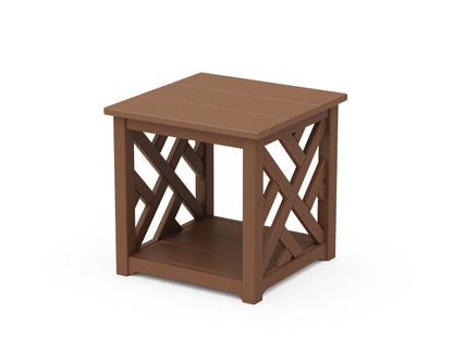POLYWOOD Chippendale Accent Table in Teak