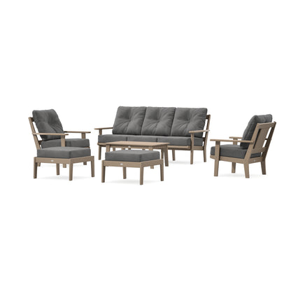 POLYWOOD Prairie 6-Piece Lounge Sofa Set in Vintage Sahara