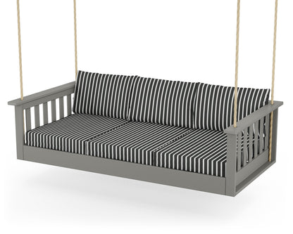 POLYWOOD Vineyard Daybed Swing in Slate Grey / Shore Classic