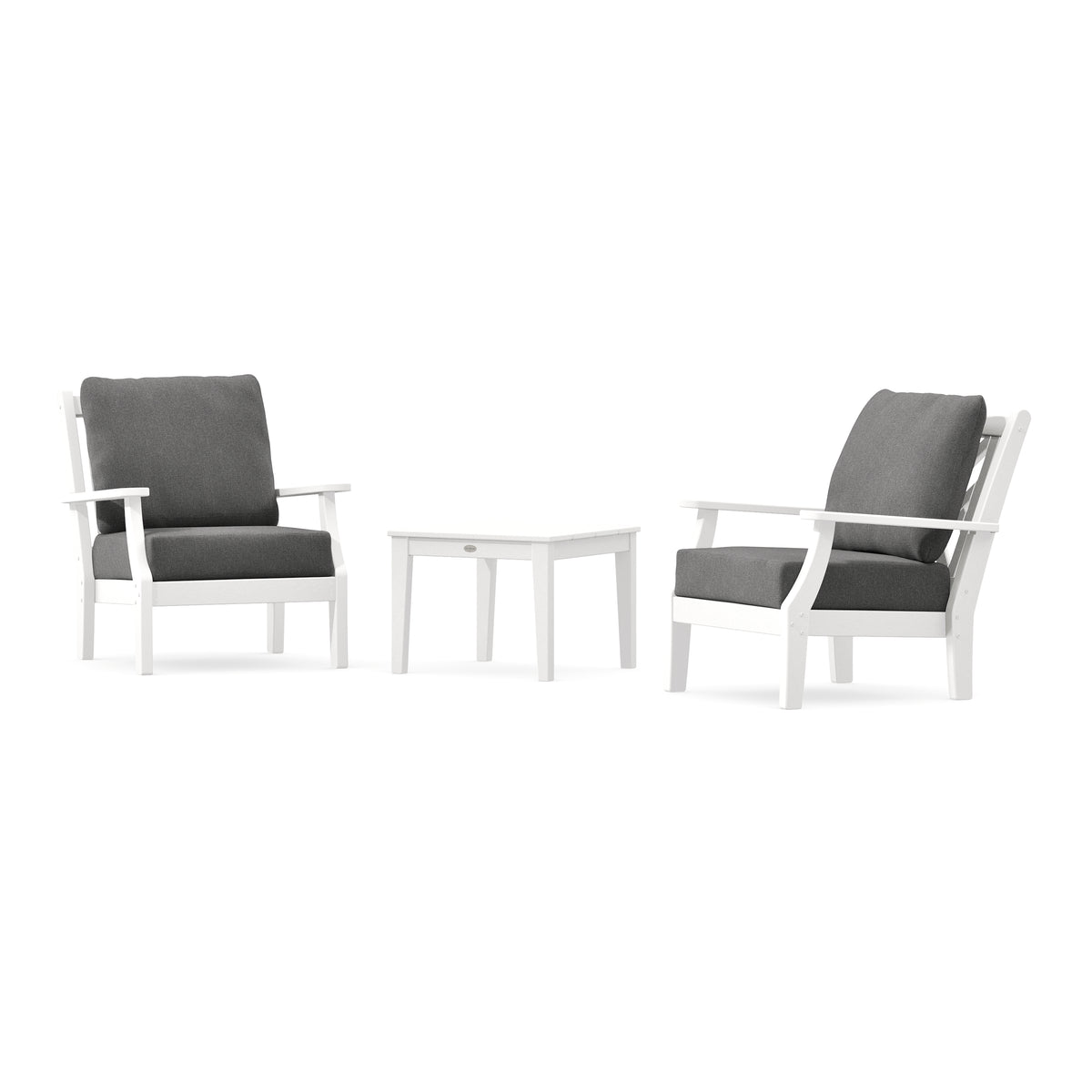 POLYWOOD Country Living Wovendale 3-Piece Deep Seating Set in White