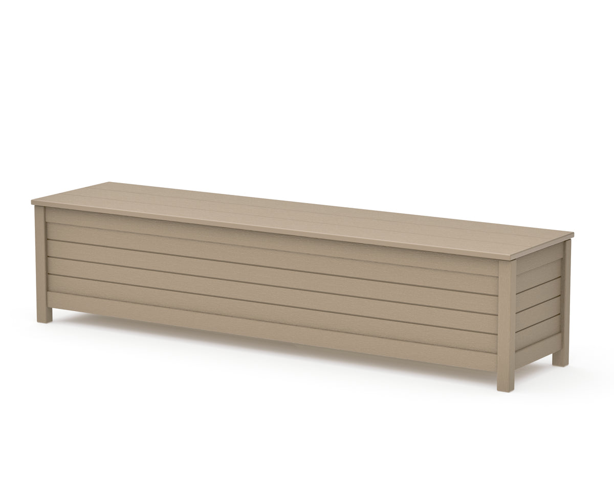 POLYWOOD Nautical 72" Storage Bench in Vintage Sahara