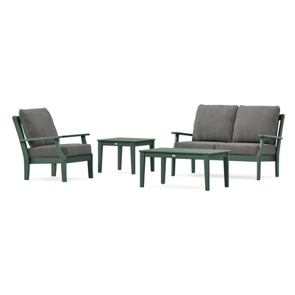POLYWOOD Braxton 4-Piece Deep Seating Set in Green