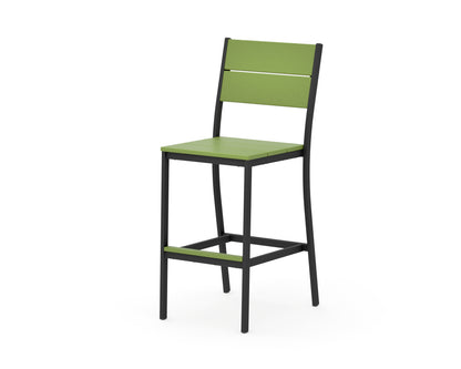POLYWOOD Main Street Bar Side Chair in Black / Lime